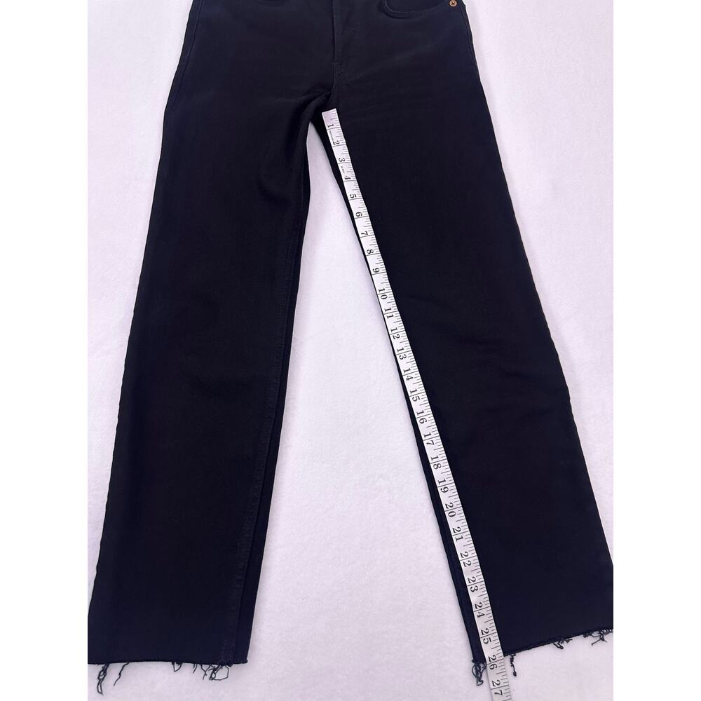 RE/DONE Originals 70s Straight Leg Jet Black Raw Hem Jeans Size 25 High Rise - Picture 10 of 14